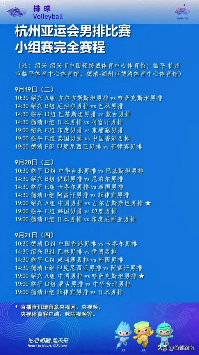 曼谷亚运会男排参赛名单公布