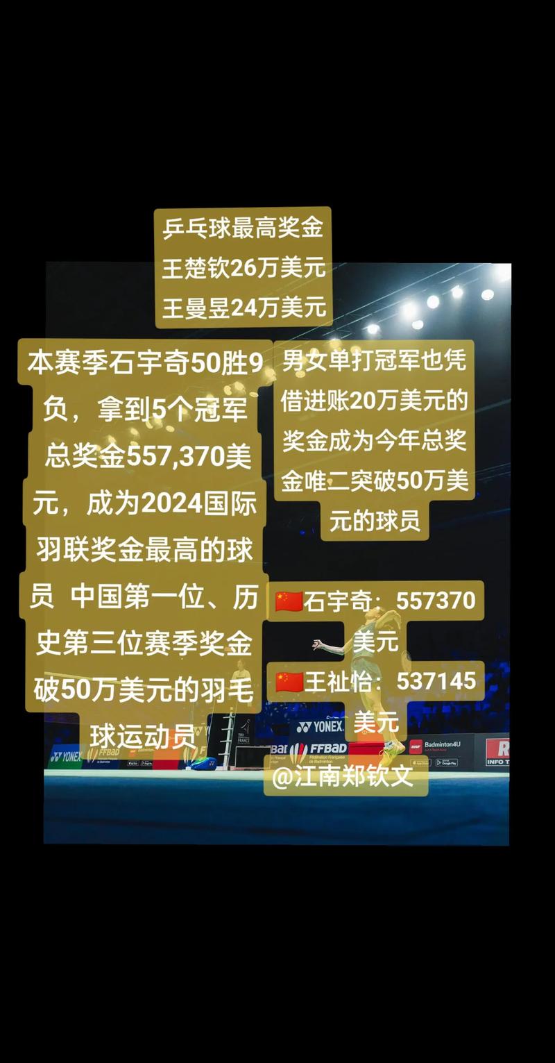 羽毛球奖金如何分配的